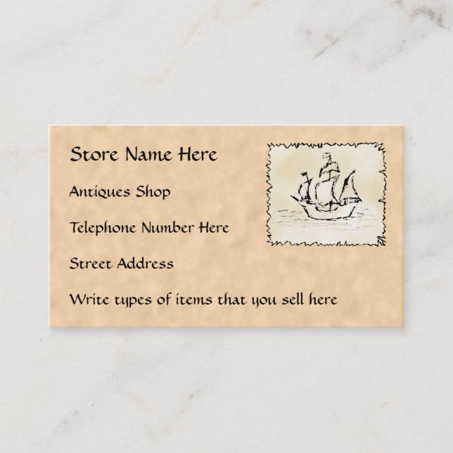 Business Cards for Antiques Shop (Front)