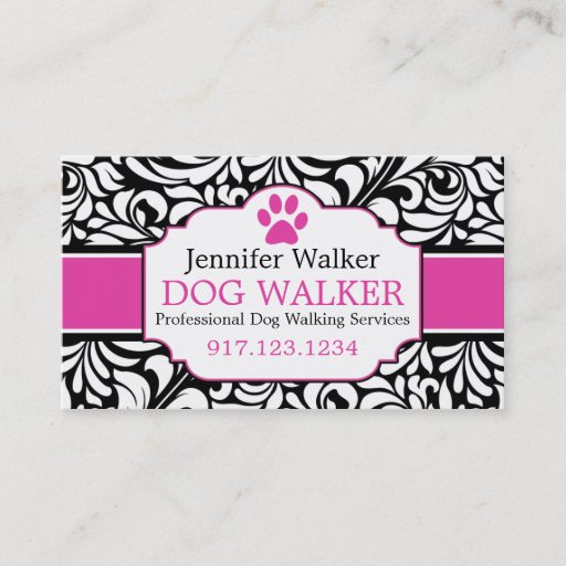 Customizable Business Cards For Dog Walkers | Dog Groomer
