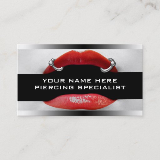Customizable Business Cards For Lip Piercing  | Body Piercing