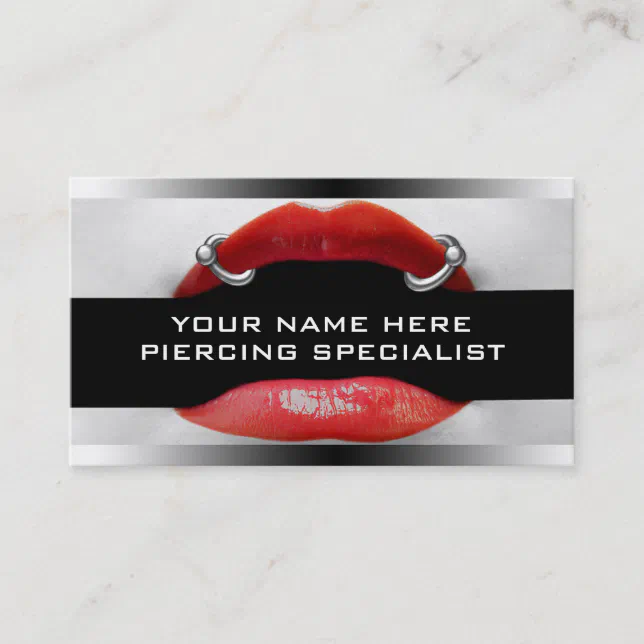 Business Cards For Lip Piercing | Body Piercing | Zazzle