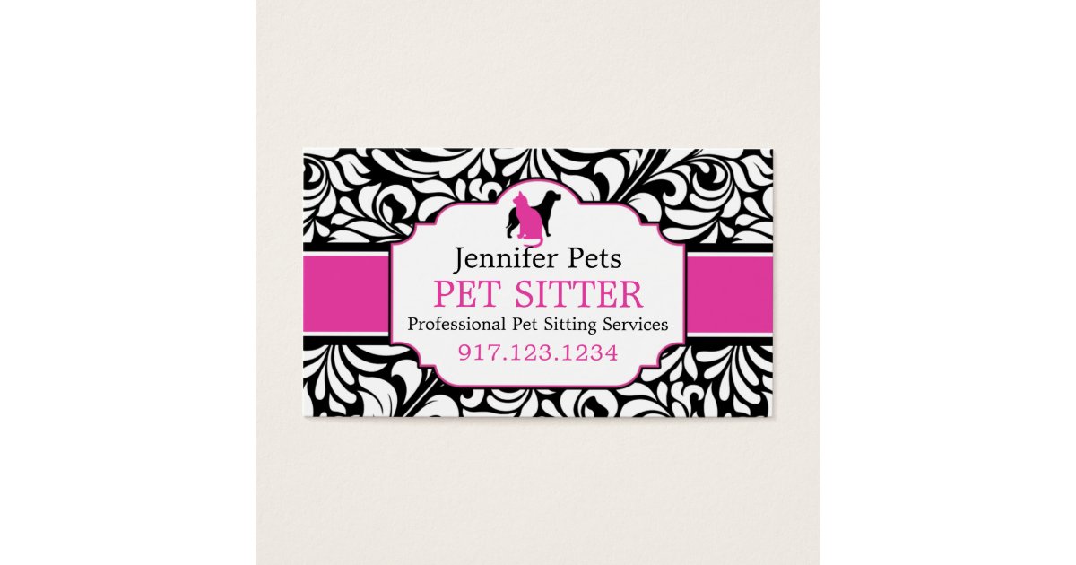 Business cards for pet sitters dog walkers zazzle