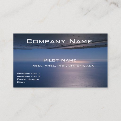 Customizable Business Cards For Pilots and Aviators