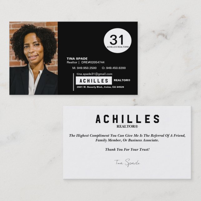 Business Cards for Realtors, Loan Officer, Agent (Front/Back)