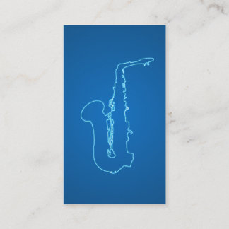 Business cards for saxophonists - blue neon style