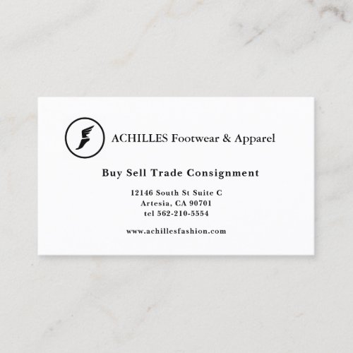 Business Cards for Sneakers and Apparel Shop