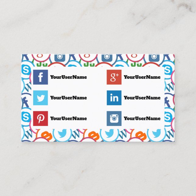 Business Cards for social media expert (Front)