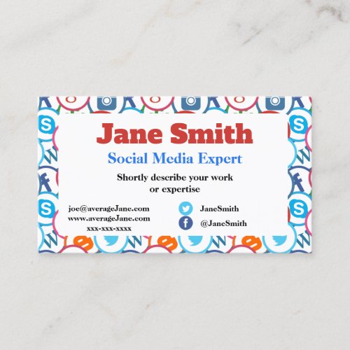 Business Cards for social media expert