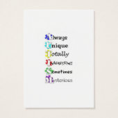 Business Cards for the Intolerant (Back)