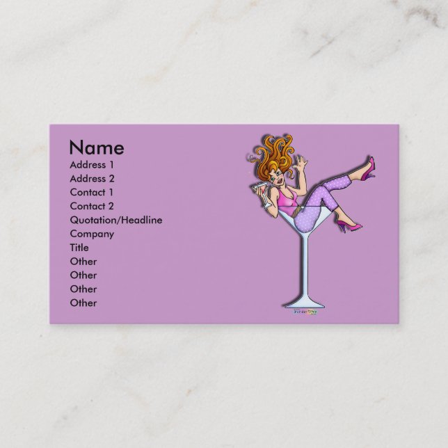 Business Cards - Girl in a Martini, Lil Red (Front)