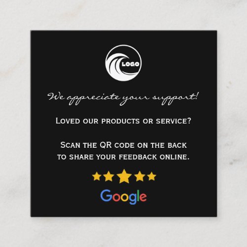 Business Cards Google Review QR Thank You
