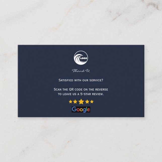 Business Cards Google Reviews QR Code Link (Front)