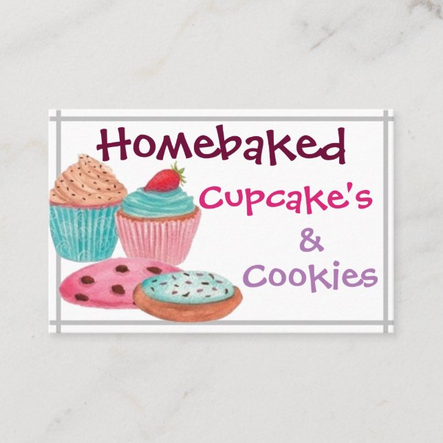 Business Cards - Homebaked Cupcake's & Cookies 2 (Front)
