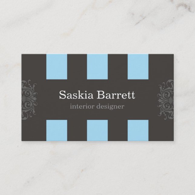 business cards > interior design [blue] (Front)
