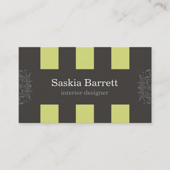 business cards > interior design [lime] (Front)