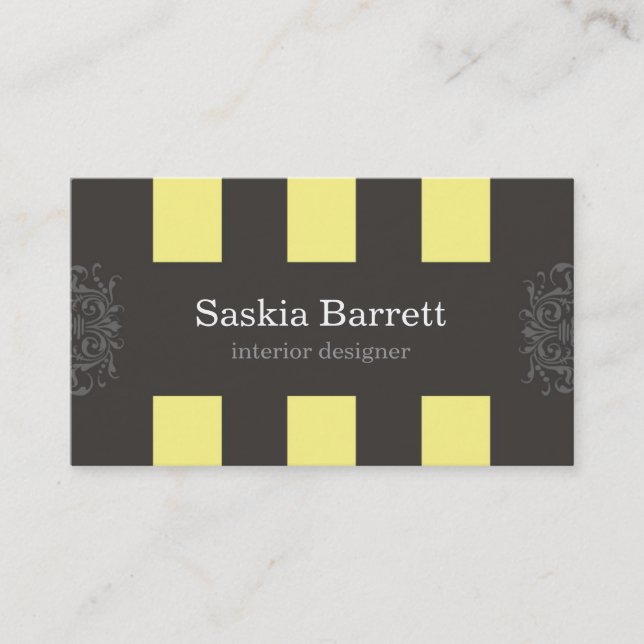 business cards > interior design [yellow] (Front)
