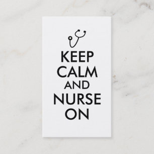Business Cards Keep Calm and Nurse On Stethoscope