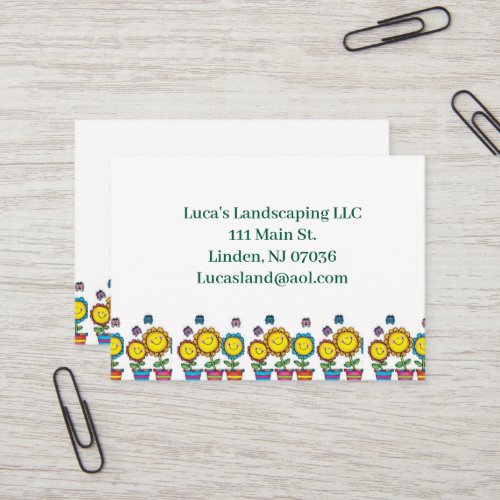 Business Cards, Landscaping Flowers Lawn Card
