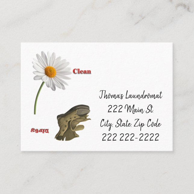 Business Cards, Laundromat Card (Front)