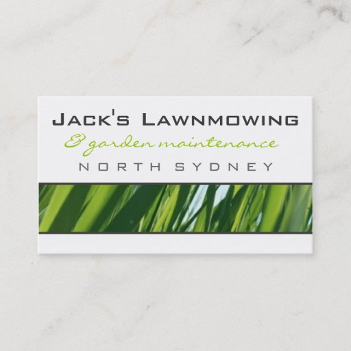 Customizable business cards > lawnmowing  [lime : charcoal]