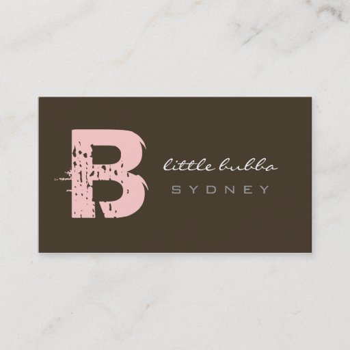 Customizable business cards > little bubba  [pink : chocolate]