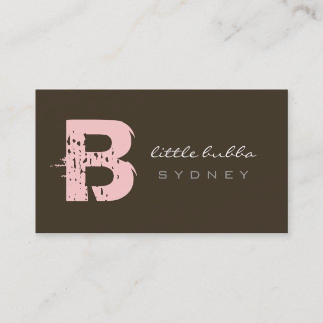 business cards > little bubba  [pink : chocolate] (Front)