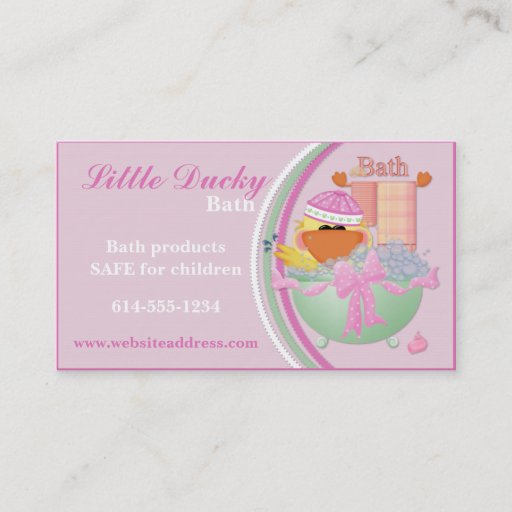 Customizable Business Cards : Little Ducky Bath Children Design