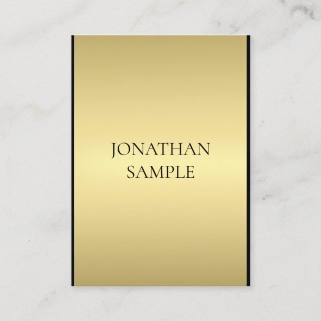 Business Cards Modern Elegant Black Gold Template (Front)