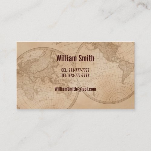 Business Cards old map globe