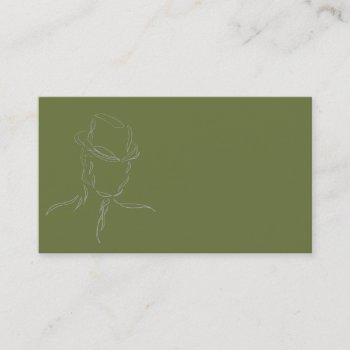 Business Cards Olive And Gray Man In A Hat 1 by CricketDiane at Zazzle
