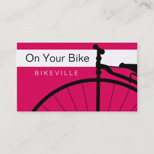Customizable business cards > on your bike [pink : orange]