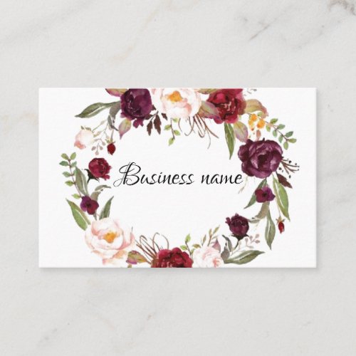Business Cards _ Personalized Floral Wreath
