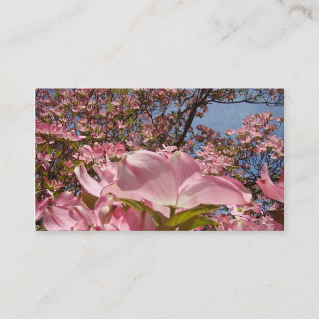 Business Cards Pink Dogwood Flowers Spring Mom (Front)