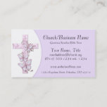 Business Cards: Pink/purple Cross With Butterflies Business Card at Zazzle