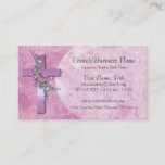 Business Cards: Purple Cross With Pink Flowers Business Card at Zazzle