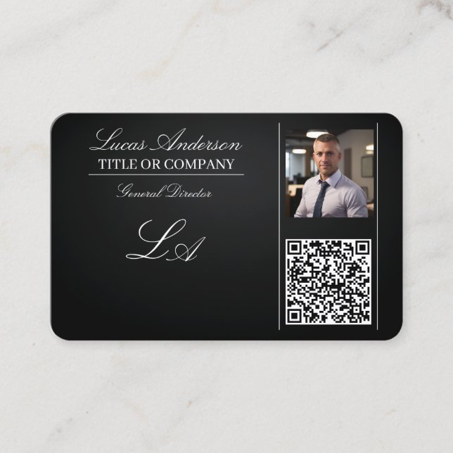 Business cards qr code,editable,blackwhite,foto   (Front)