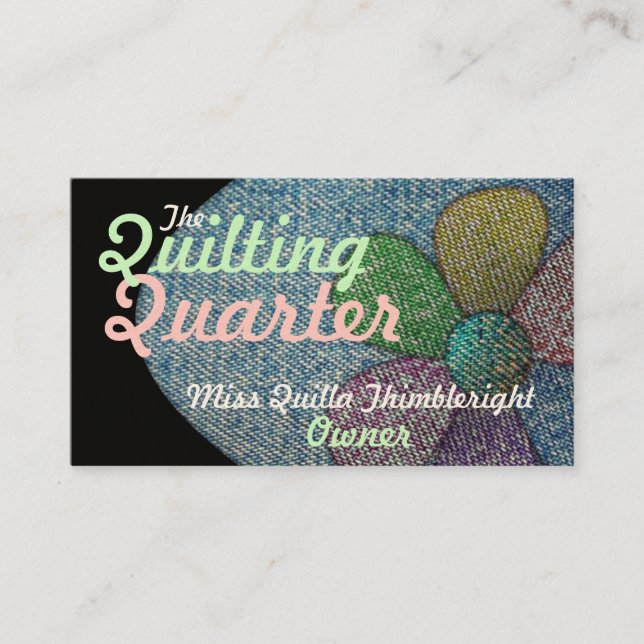 Business Cards Quilting Two Sided Customizable (Front)