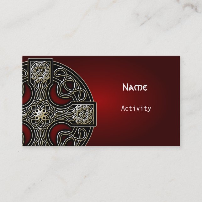 business cards red Celtic cross (Front)