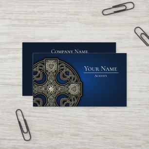 business cards red Celtic cross
