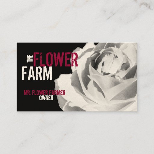 Customizable Business Cards Rose Photo Flower White Template
