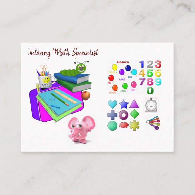 Business Cards, School Tutoring  Business Cards (Front)