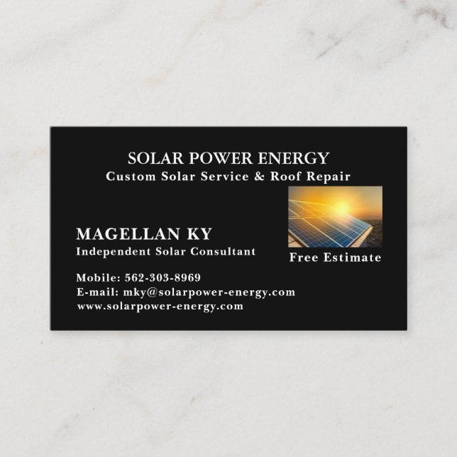 Business Cards - Solar Sales Consultant (Front)
