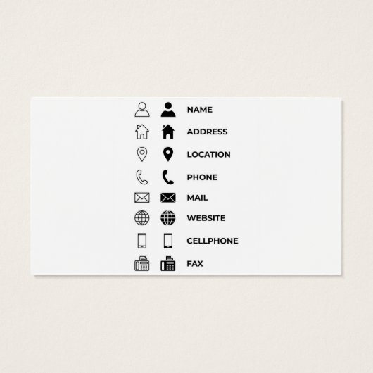 Business cards template  (Back)