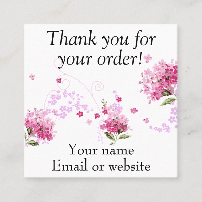 Business cards thank you for your order (Front)