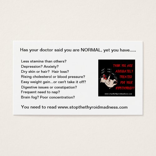 BUSINESS CARDS to PASS OUT _ Stop Thyroid Madness