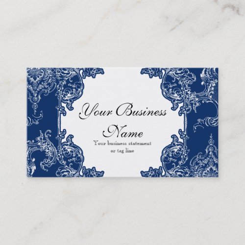 Business Cards _ Toile Damask Swirl Floral Baroque