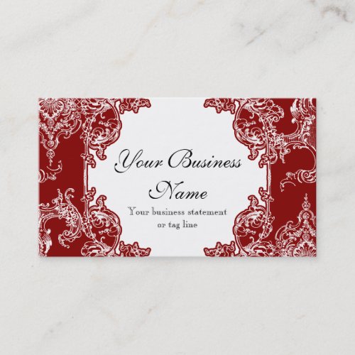 Business Cards _ Toile Damask Swirl Floral Baroque