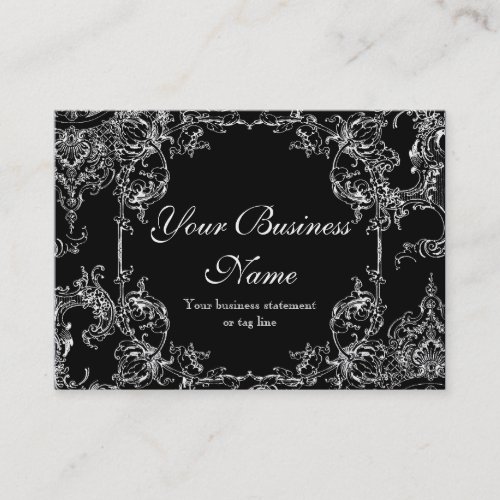 Business Cards _ Toile Damask Swirl Floral Baroque