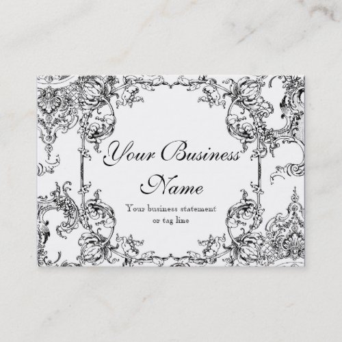 Business Cards _ Toile Damask Swirl Floral Baroque