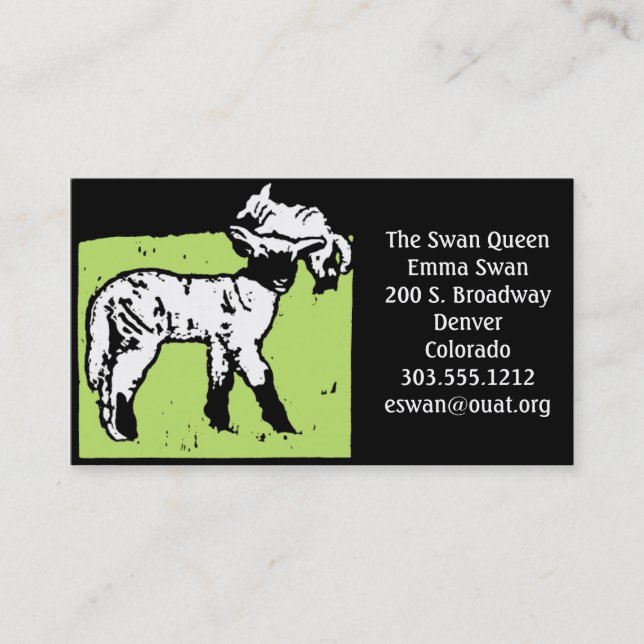 Business Cards Victorian Woodcut Lambs Sheep (Front)