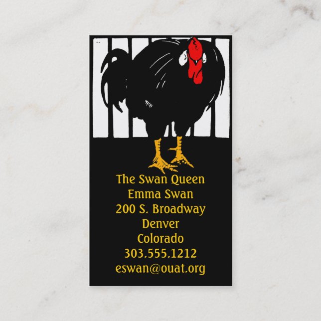 Business Cards Victorian Woodcut Rooster (Front)